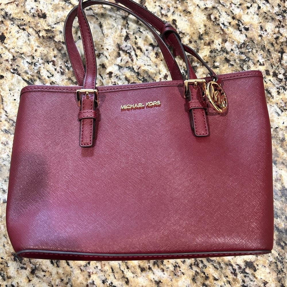 Michael Kors Red Leather Shoulder Bag